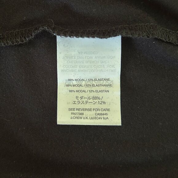 NWT J.Crew Black Swingy Long Sleeve Dress (M) Soft Modal Trapeze T-Shirt Pockets - Picture 9 of 13